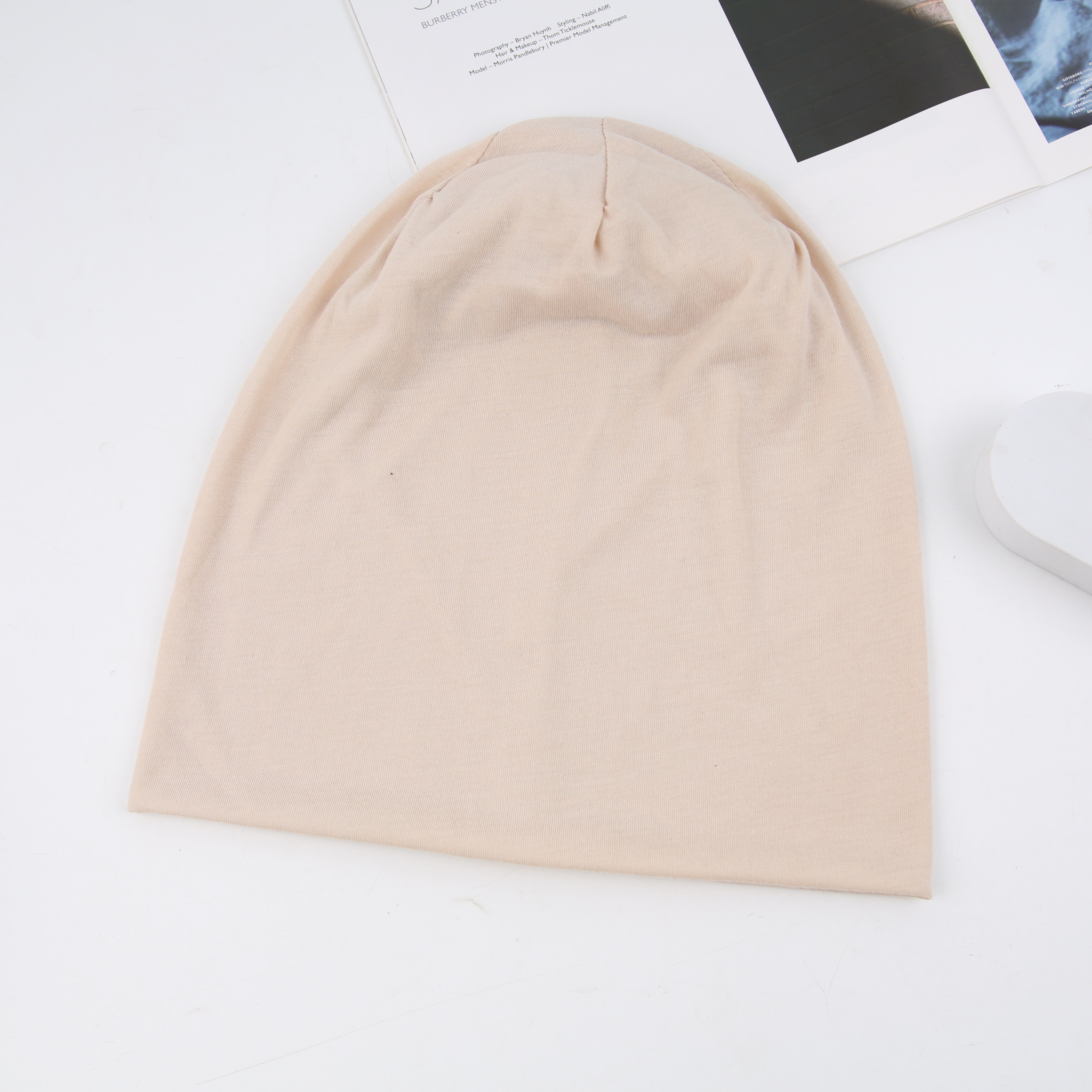 网红月子帽韩版堆堆帽春秋潮流时尚百搭套头冷帽女针织包头帽冬季马卡龙多色详情3