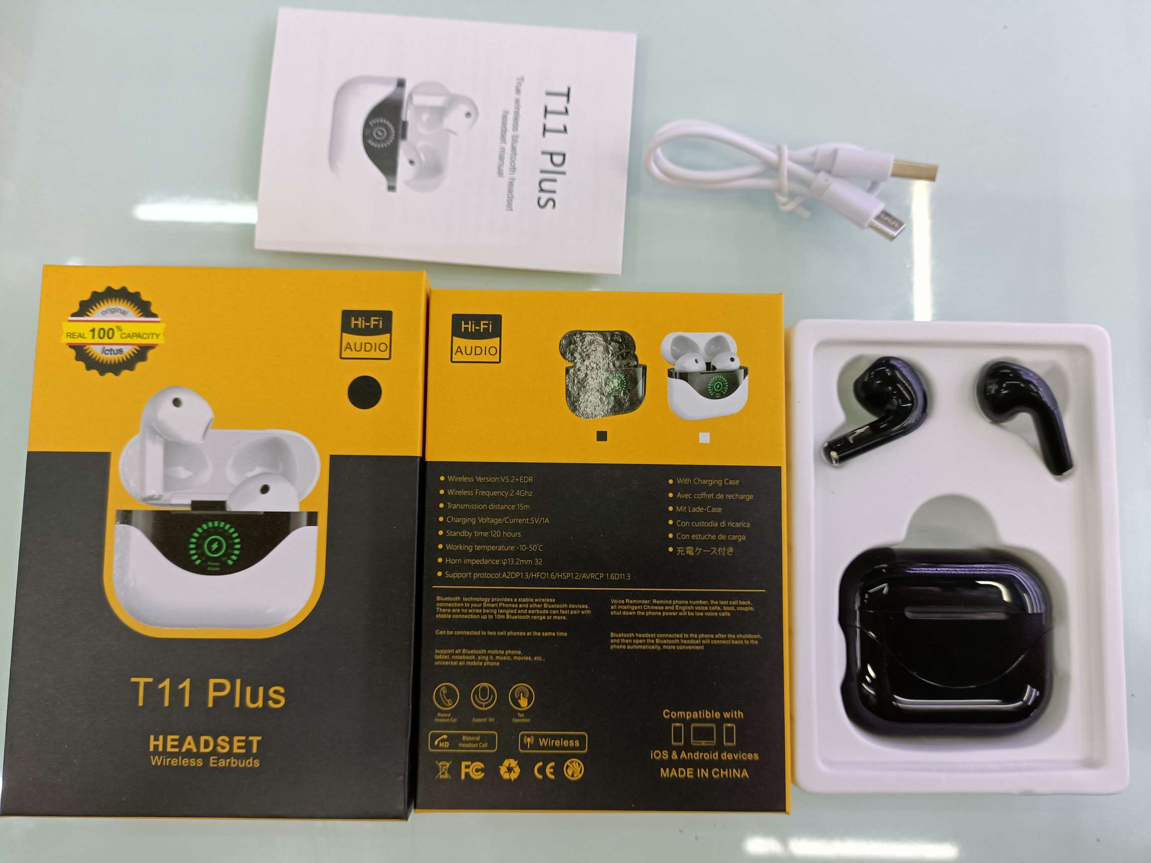 T11Plus Bluetooth headset screen digital display