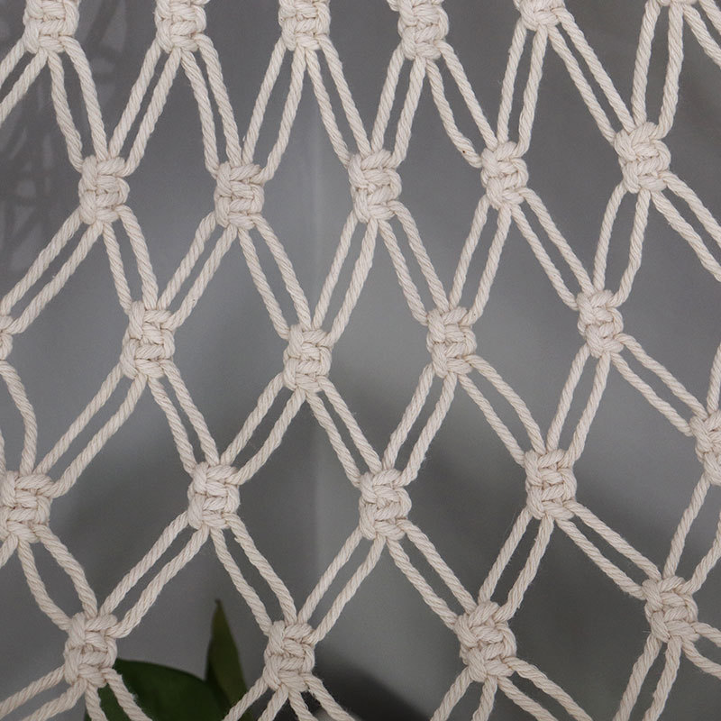三角网 棉绳手工编织 装饰挂毯 可物品收纳 木质环配件 现货供应详情图3
