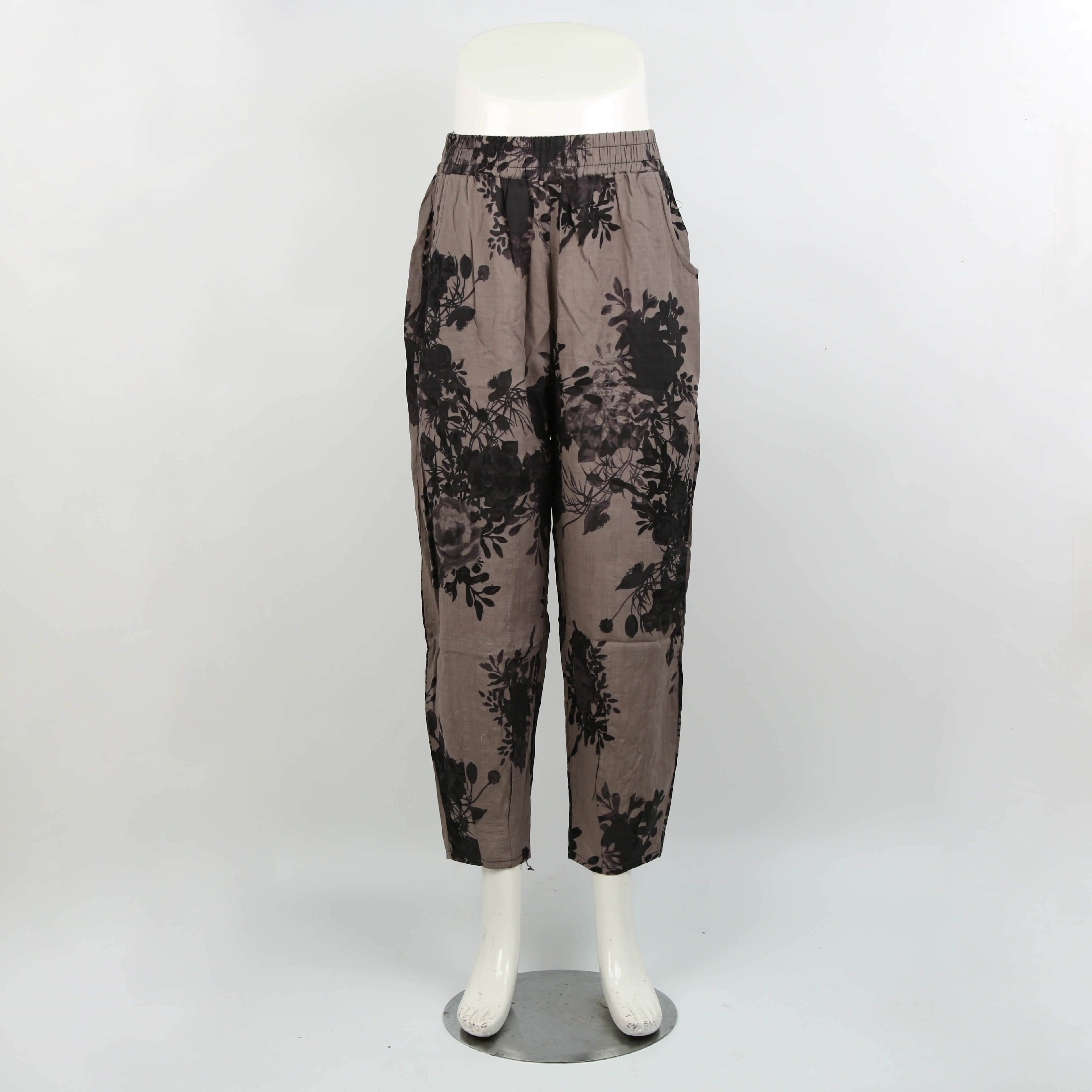 Floral ice silk wide-leg women's summer thin 2023 new high-waisted, loose, casual and cool sun-protective pants for comfort