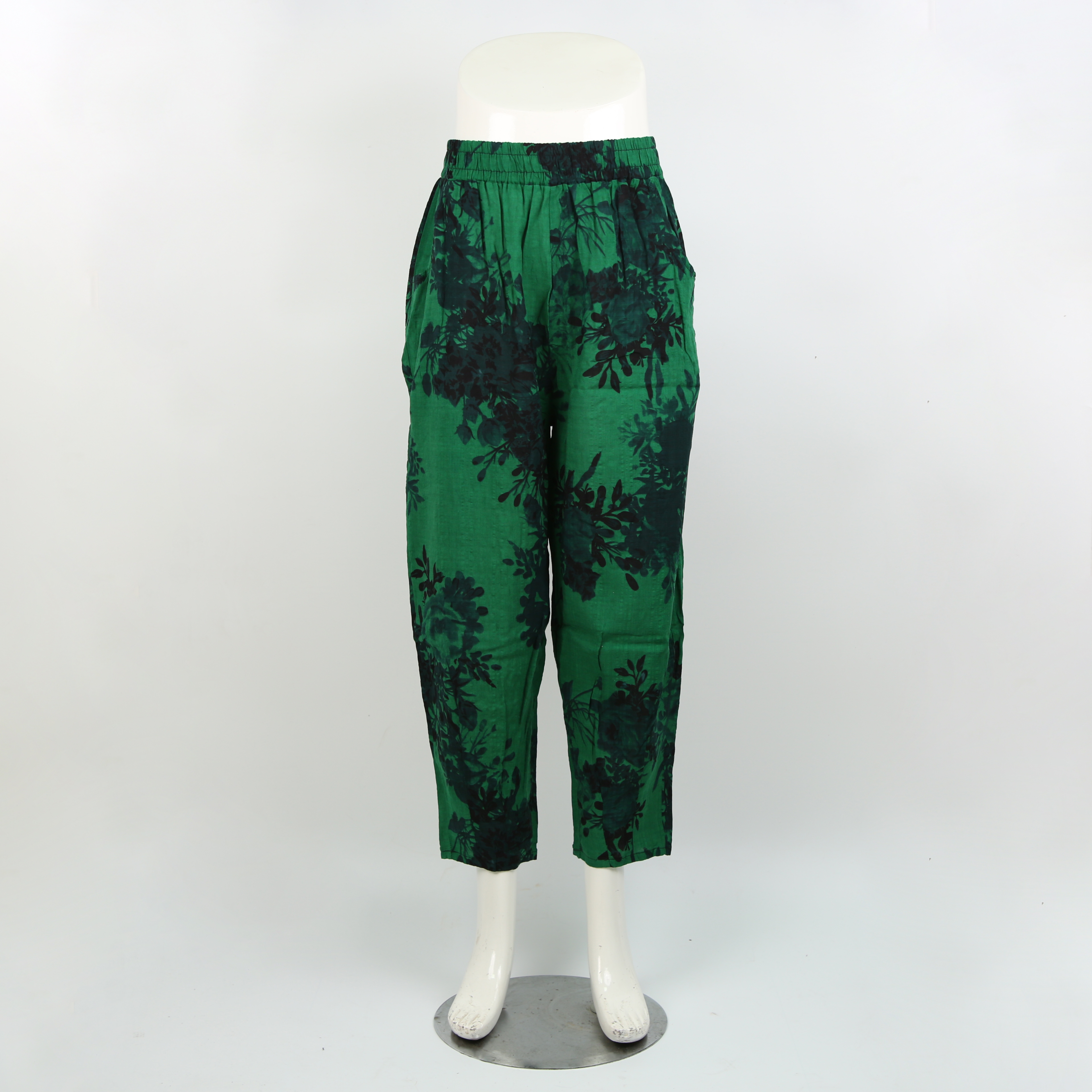 Floral ice silk wide-leg women's summer thin 2023 new high-waisted, loose, casual and cool sun-protective pants tie-dyed