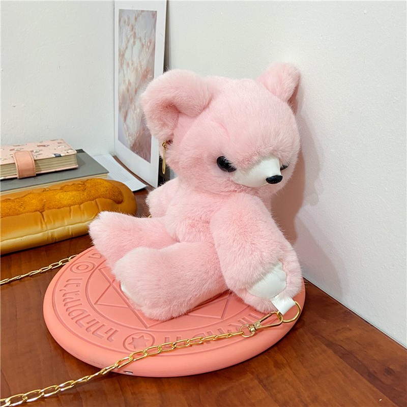 Bolsa de peluche cute bear crossbody bag 2023 nuevo estilo japonés y coreano caricatura pequeña bolsa de peluche con oso bolsa de peluche al por mayor bolsa de peluche cute bear crossbody bag 2023 nuevo estilo japonés y coreano caricatura pequeña bolsa de peluche con oso detail image 13