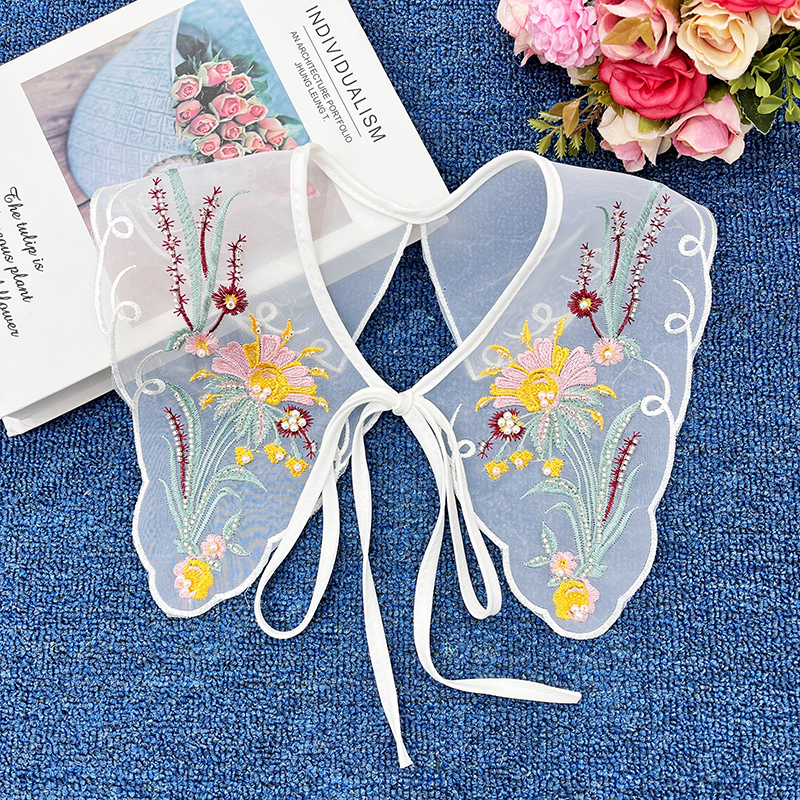 Embroidery, lace, women's shirts, sweaters, versatile collars, clothing accessories Specification image
