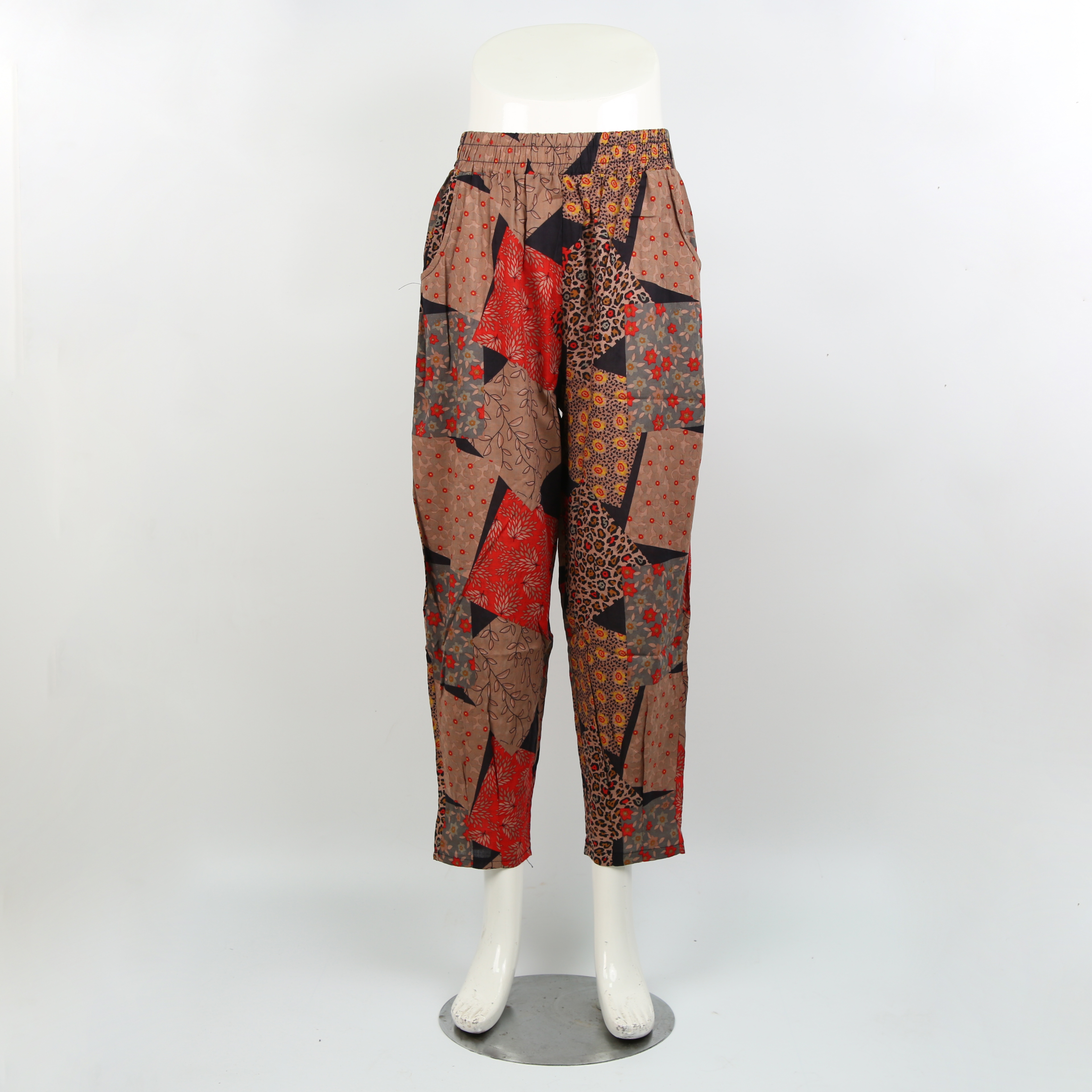 Floral ice silk wide leg pants women's summer thin 2023 new high waist hanging loose casual cool sunscreen pants cool cool thumbnail