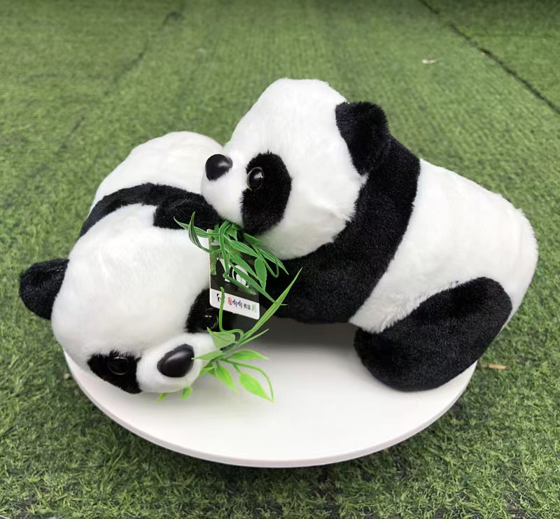 趴趴黑白大熊猫毛绒公仔国宝小熊猫玩偶布娃娃睡觉抱儿童男孩女生详情8