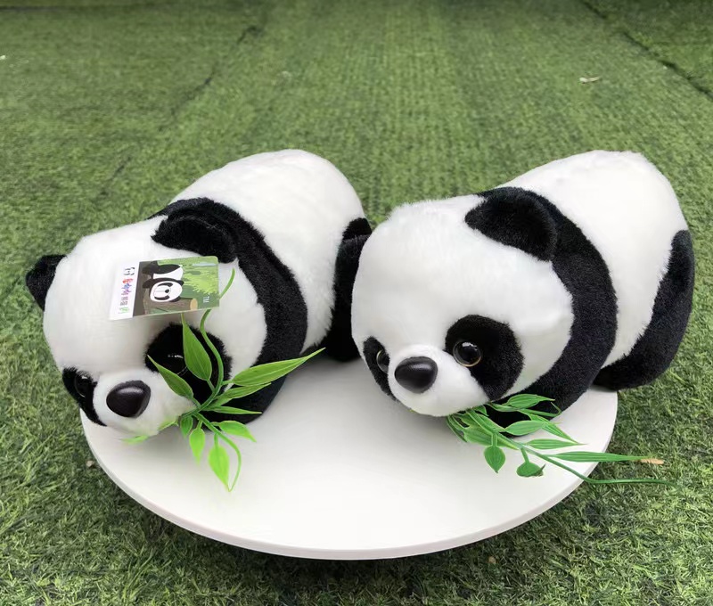 趴趴黑白大熊猫毛绒公仔国宝小熊猫玩偶布娃娃睡觉抱儿童男孩女生详情7