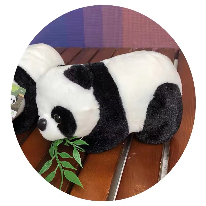 趴趴黑白大熊猫毛绒公仔国宝小熊猫玩偶布娃娃睡觉抱儿童男孩女生详情6