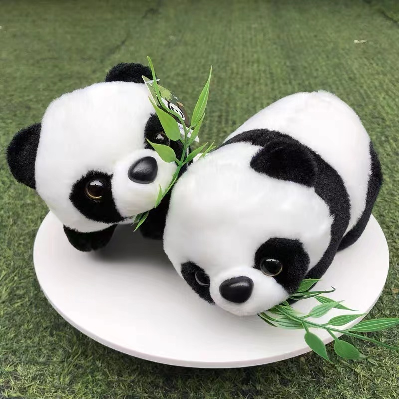 趴趴黑白大熊猫毛绒公仔国宝小熊猫玩偶布娃娃睡觉抱儿童男孩女生图