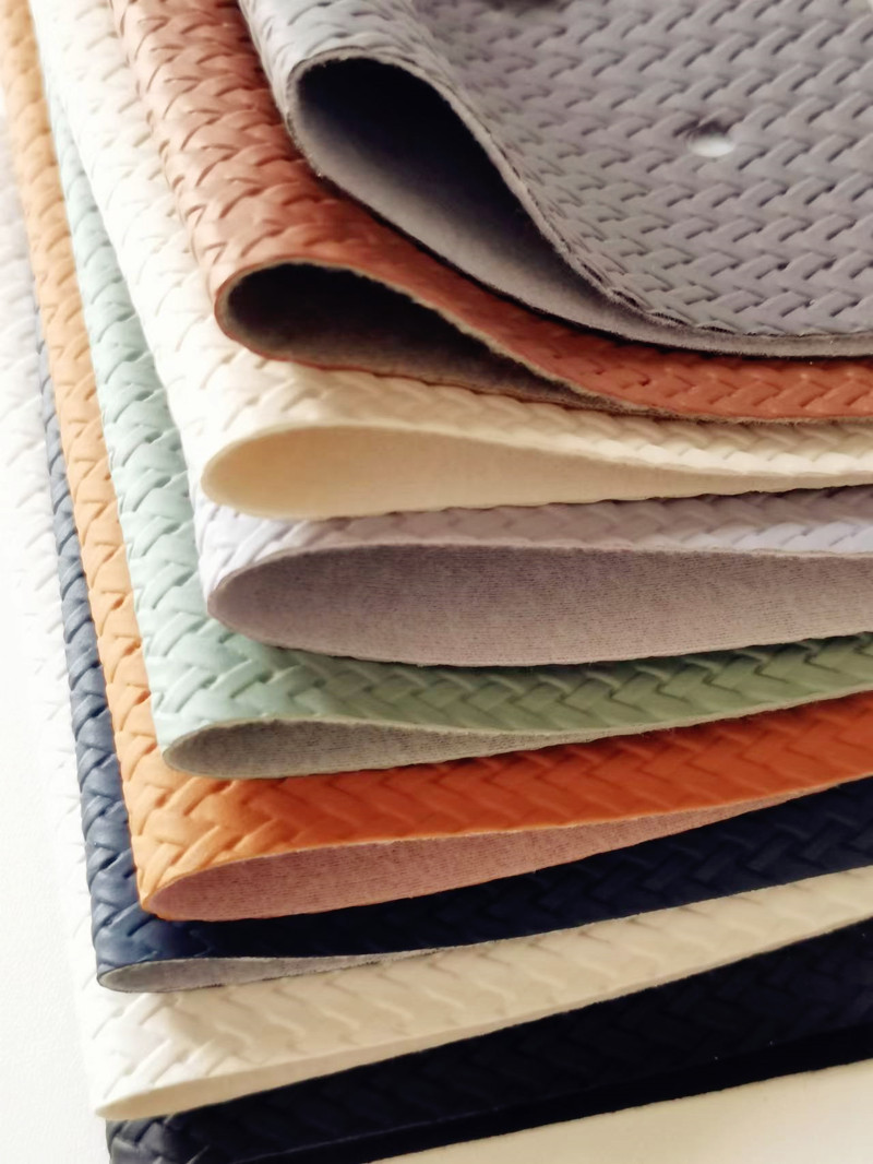 Plain woven texture PVC leather in stock, waterproof and scratch-resistant sofa seats, soft and hard packaging, car interior decoration leather 6 Specification image