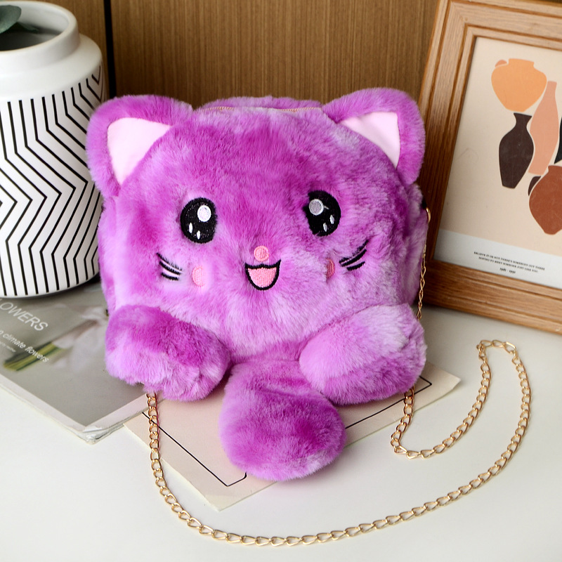 New fashionable autumn and winter cat bag, plush cat bag, single-shoulder crossbody bag, female student backpack detail image 10