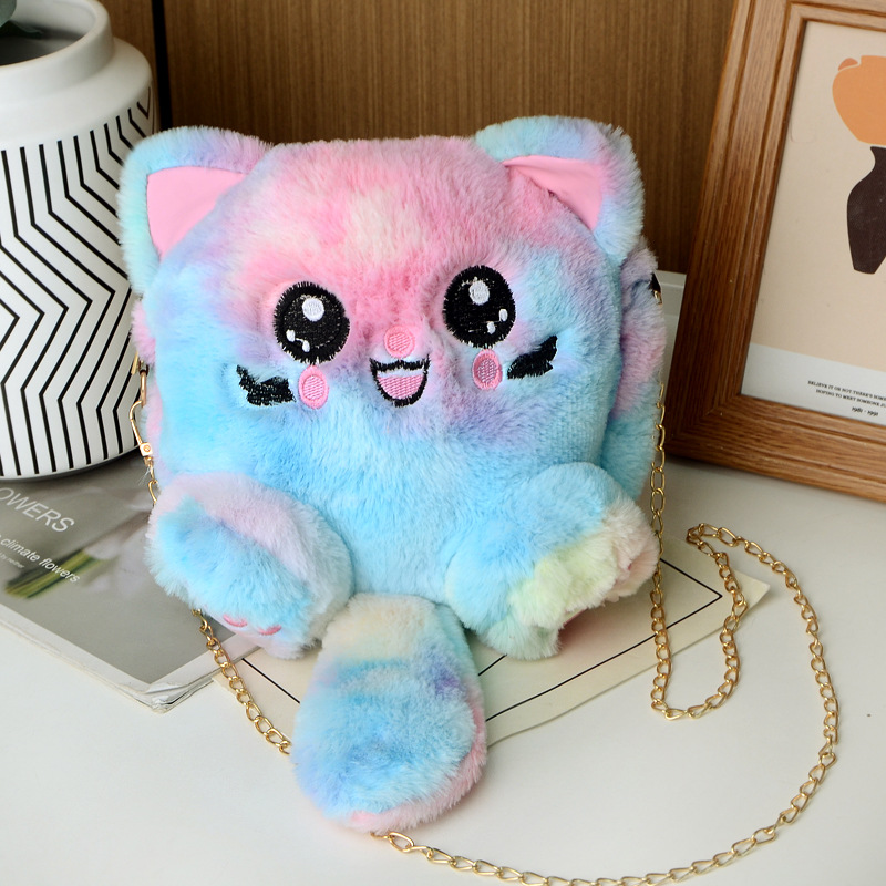New fashionable autumn and winter cat bag, plush cat bag, single-shoulder crossbody bag, female student backpack detail image 4
