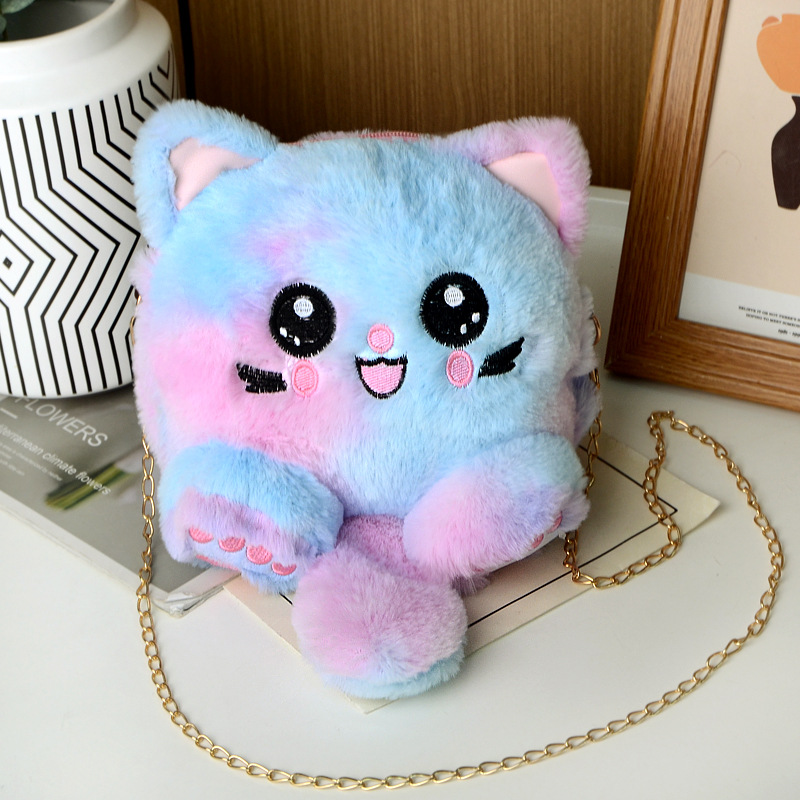 New fashionable autumn and winter cat bag, plush cat bag, single-shoulder crossbody bag, female student backpack detail image 14
