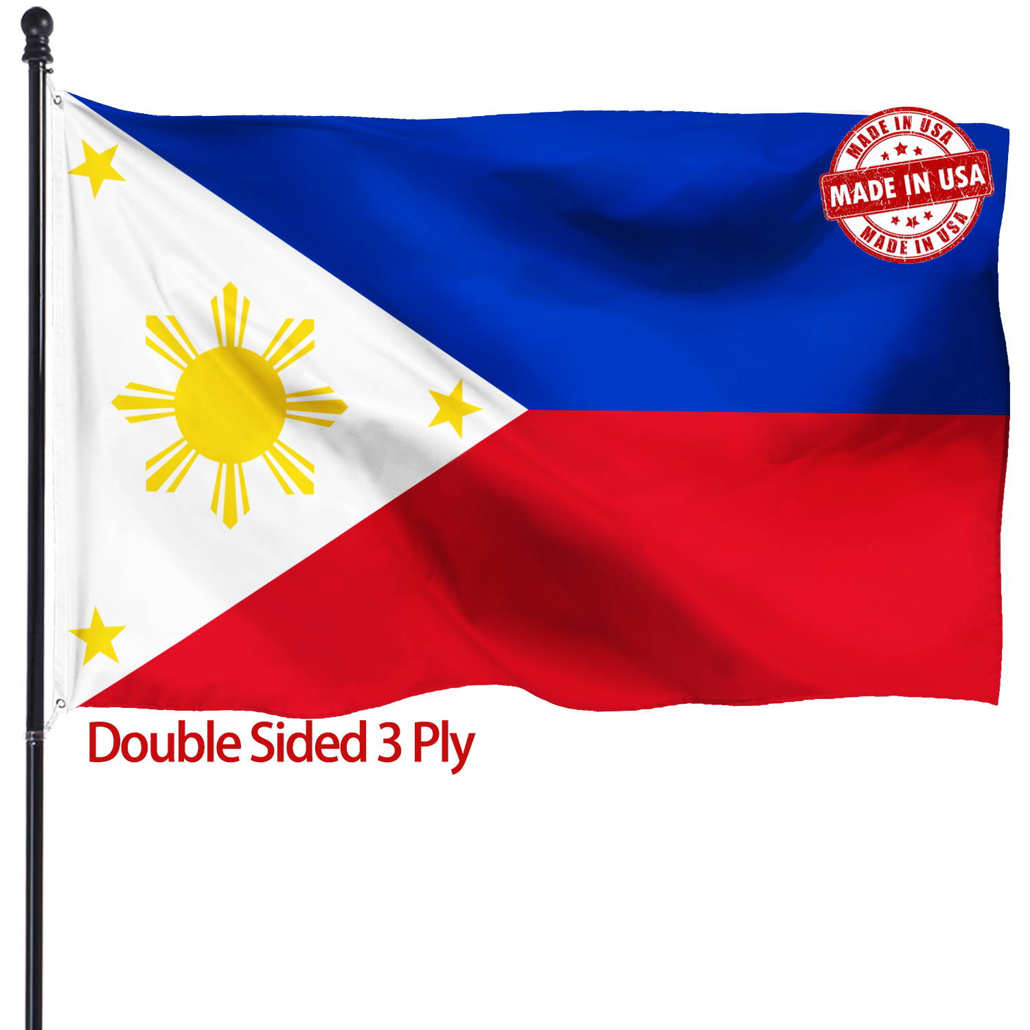 菲律宾旗帜 3x5 厚重 亚马逊专供图
