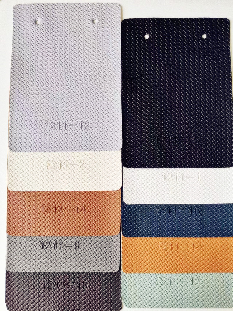 Plain woven texture PVC leather in stock, waterproof and scratch-resistant sofa seats, soft and hard packaging, car interior decorative leather 2 Item Picture