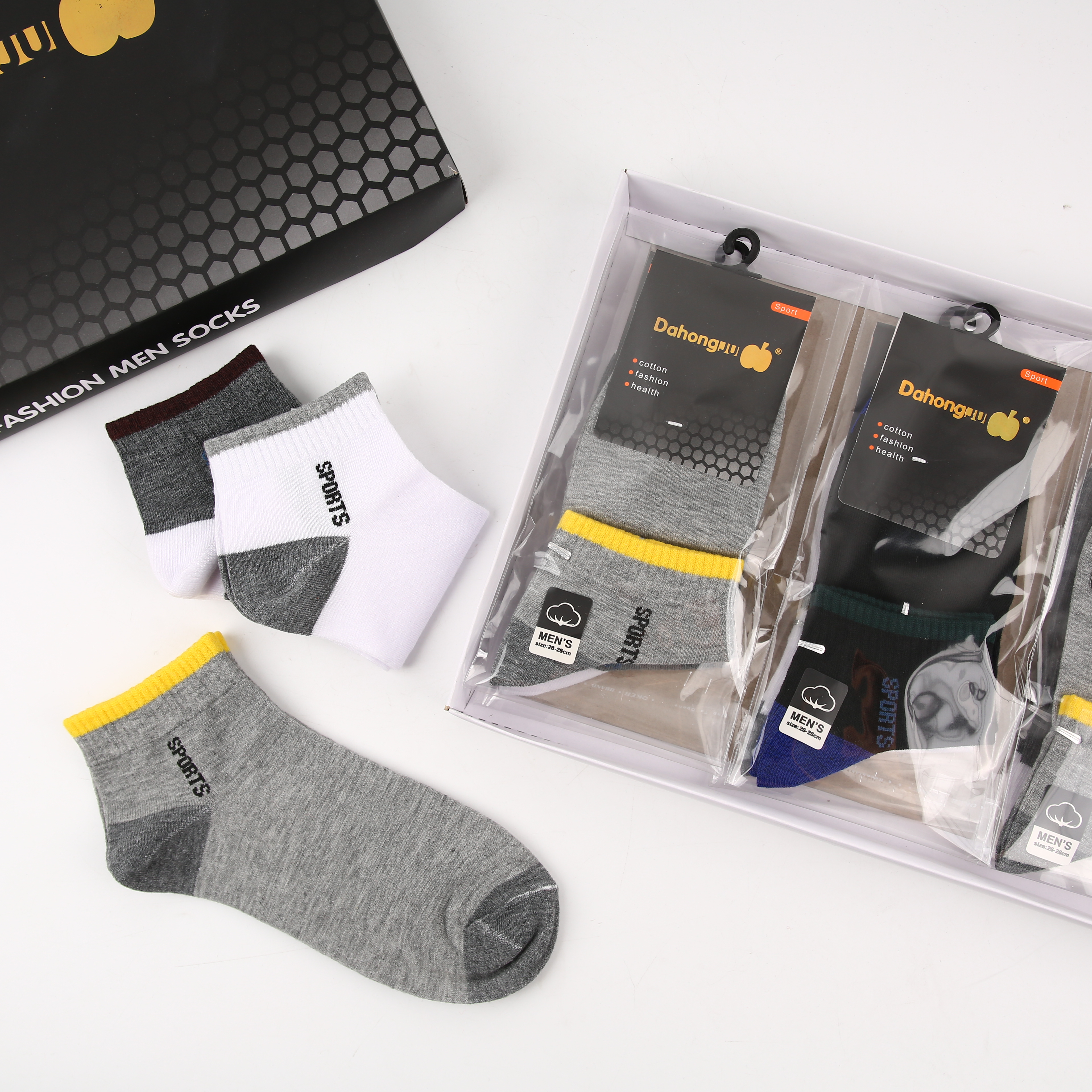 2022 new factory direct sales 12 pairs of box breathable men's socks everything comfortable match color socks wholesale thumbnail