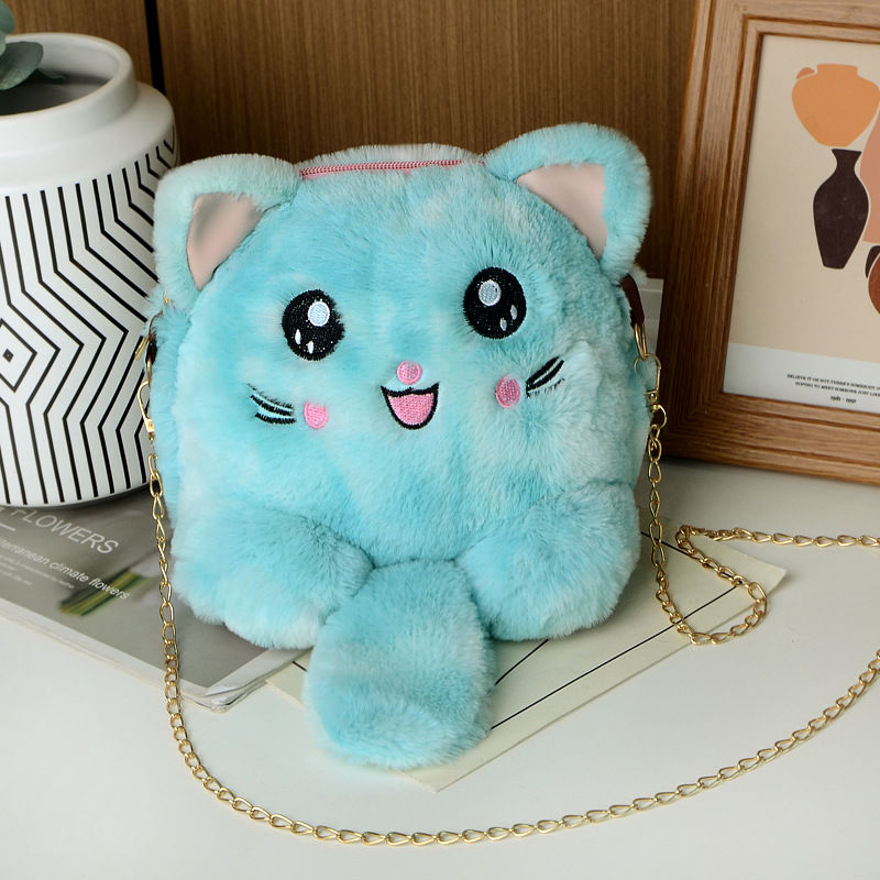 New fashionable autumn and winter cat bag, plush cat bag, single-shoulder crossbody bag, female student backpack detail image 9