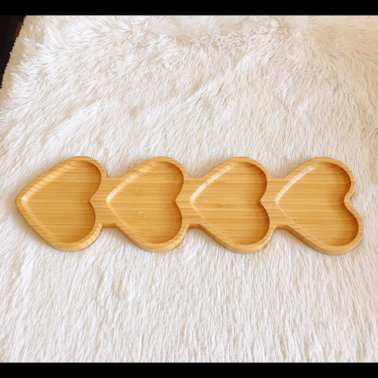 Japanese-style creative bamboo and wood trays for separating the living room, nut and snack storage plates, melon seed and candy plates, and afternoon tea plates for the dining room detail image 3