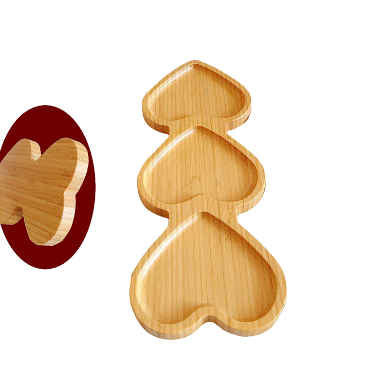 Japanese-style creative bamboo and wood trays for separating the living room, nut and snack storage plates, melon seed and candy plates, and afternoon tea plates for the dining room detail image 2