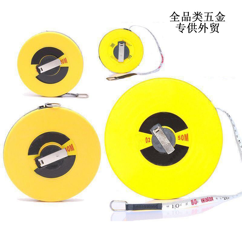 Manufacturers wholesale engineering measurement fiber tape measuring clothes measuring tape site waterproof 50M large scale accurate