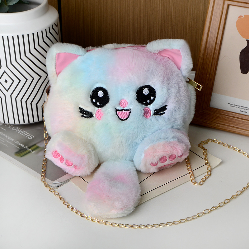 New fashionable autumn and winter cat bag, plush cat bag, single-shoulder crossbody bag, female student backpack detail image 13