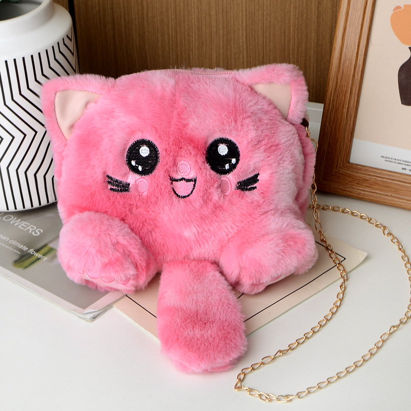 New fashionable autumn and winter cat bag, plush cat bag, single-shoulder crossbody bag, female student backpack detail image 8