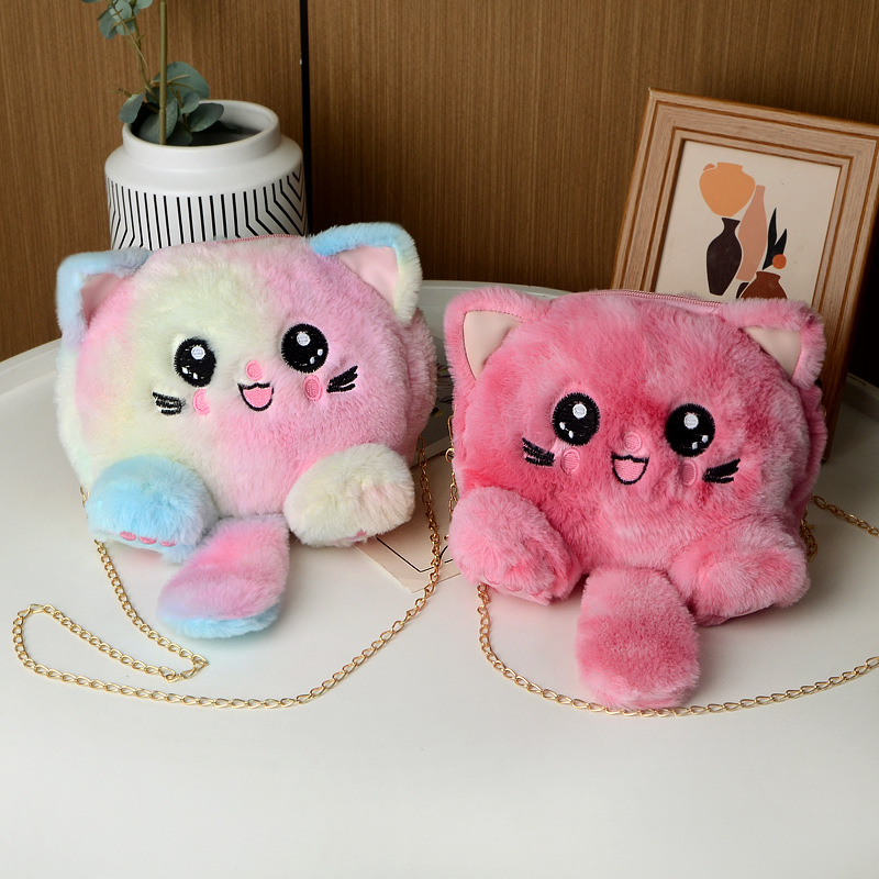 New fashionable autumn and winter cat bag, plush cat bag, single-shoulder crossbody bag, female student backpack detail image 17
