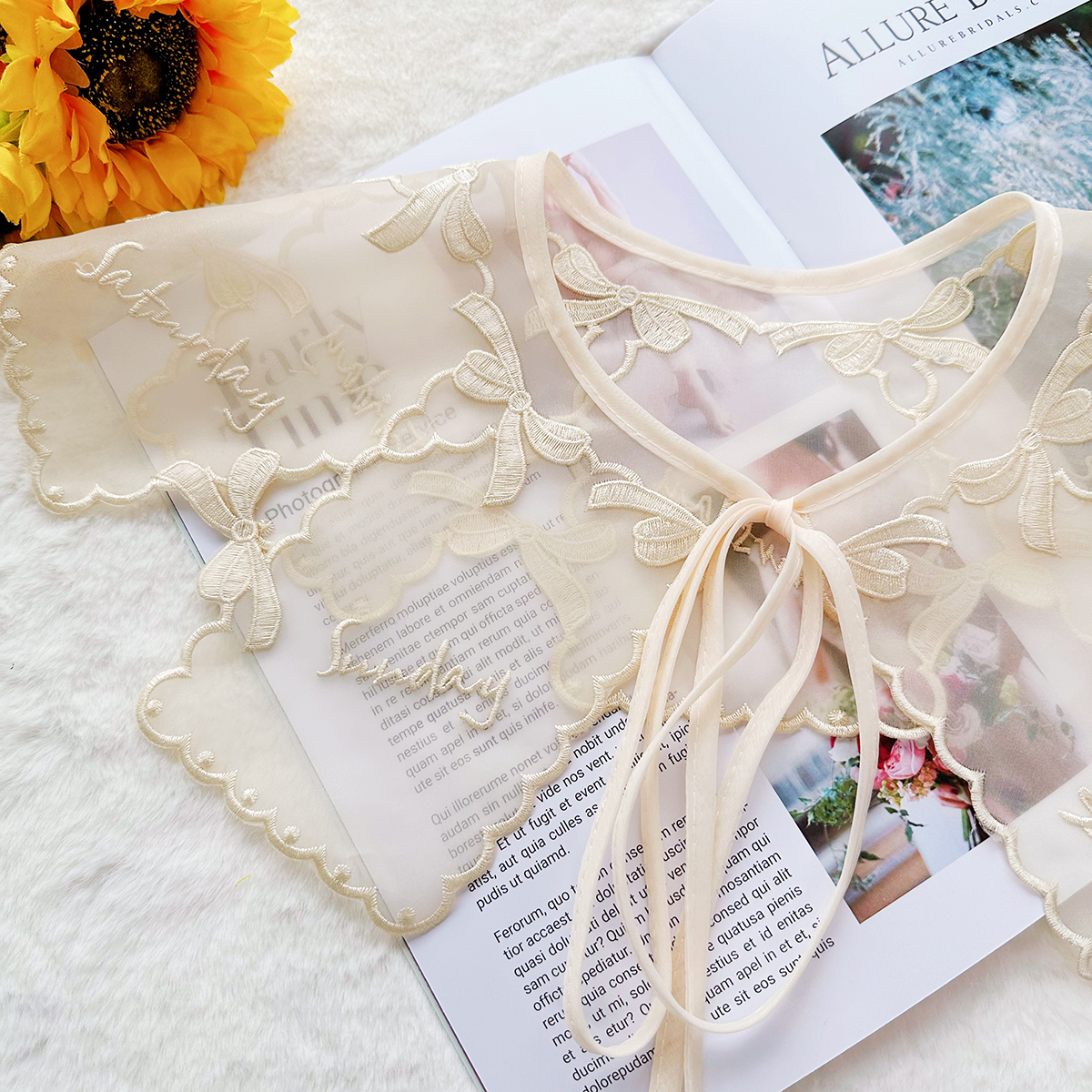 Embroidered lace women's collars, clothing accessories, decorative shirts, sweaters, versatile collars details Picture