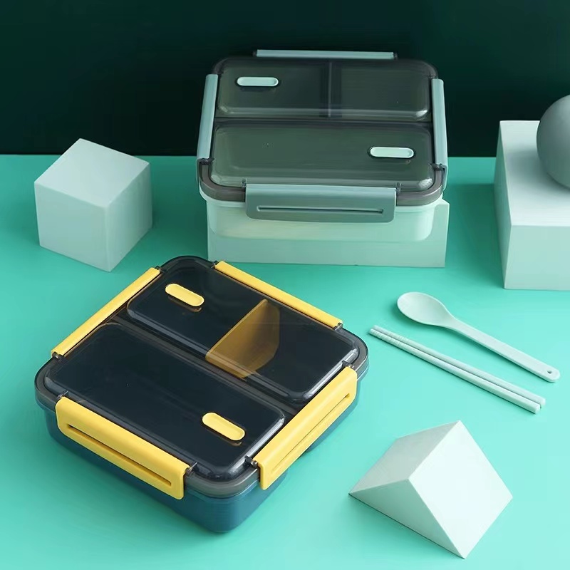 莫兰迪304不锈钢三格保温饭盒学生午餐盒成人便携便当盒bento box 