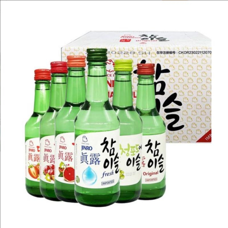  韩国进口真露竹炭酒360ml 多种味道