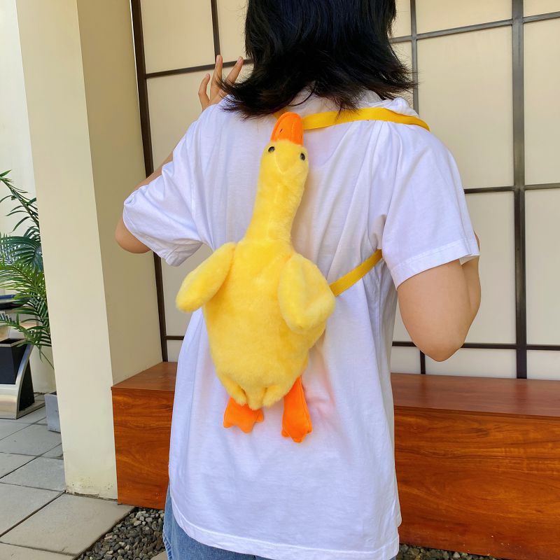 可爱大白鹅毛绒背包小女孩玩偶礼物儿童包包女可爱斜挎包卡通背包详情图8