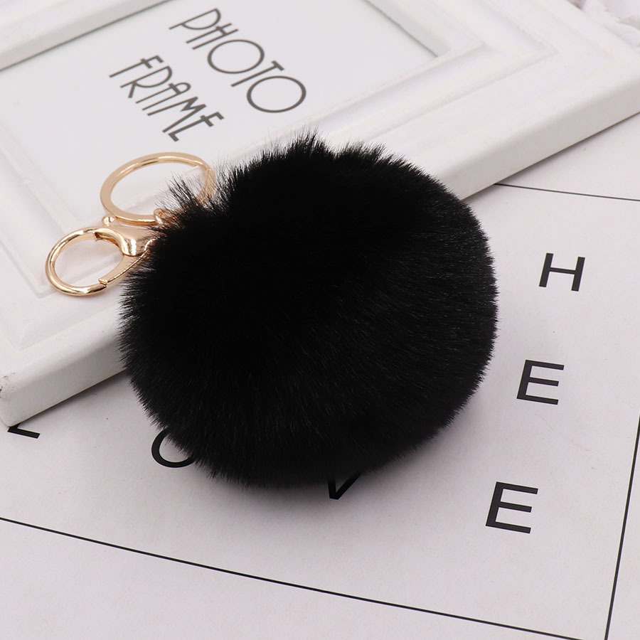 秋冬仿獭兔毛球钥匙扣 时尚女士包包挂件毛绒汽车钥匙扣挂饰批发4cm毛球挂件详情图18