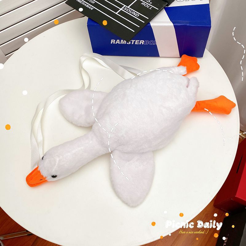 可爱大白鹅毛绒背包小女孩玩偶礼物儿童包包女可爱斜挎包卡通背包详情图7