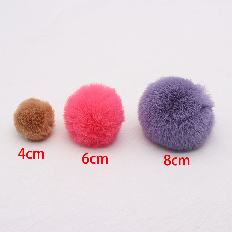 秋冬仿獭兔毛球钥匙扣 时尚女士包包挂件毛绒汽车钥匙扣挂饰批发4cm毛球挂件详情图3