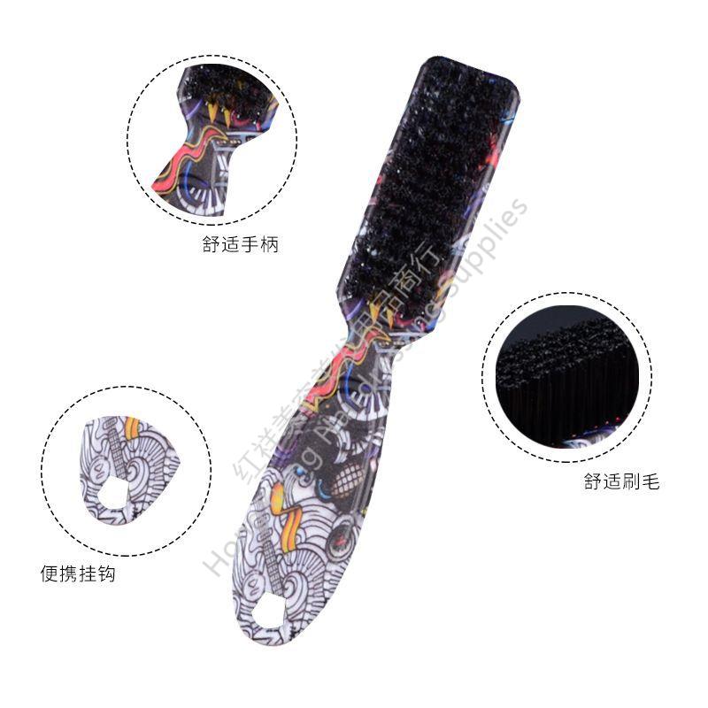 Barbershop Vintage Oil Hair Shredder Sweep Neck Clean Beard Brush Salon Shredder Hair Comb Tool Specification drawing