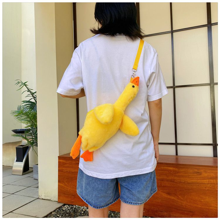 可爱大白鹅毛绒背包小女孩玩偶礼物儿童包包女可爱斜挎包卡通背包详情图10