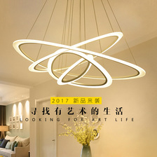 客厅吊灯 现代简约创意个性大气环形卧室灯具北欧客厅灯led餐厅灯