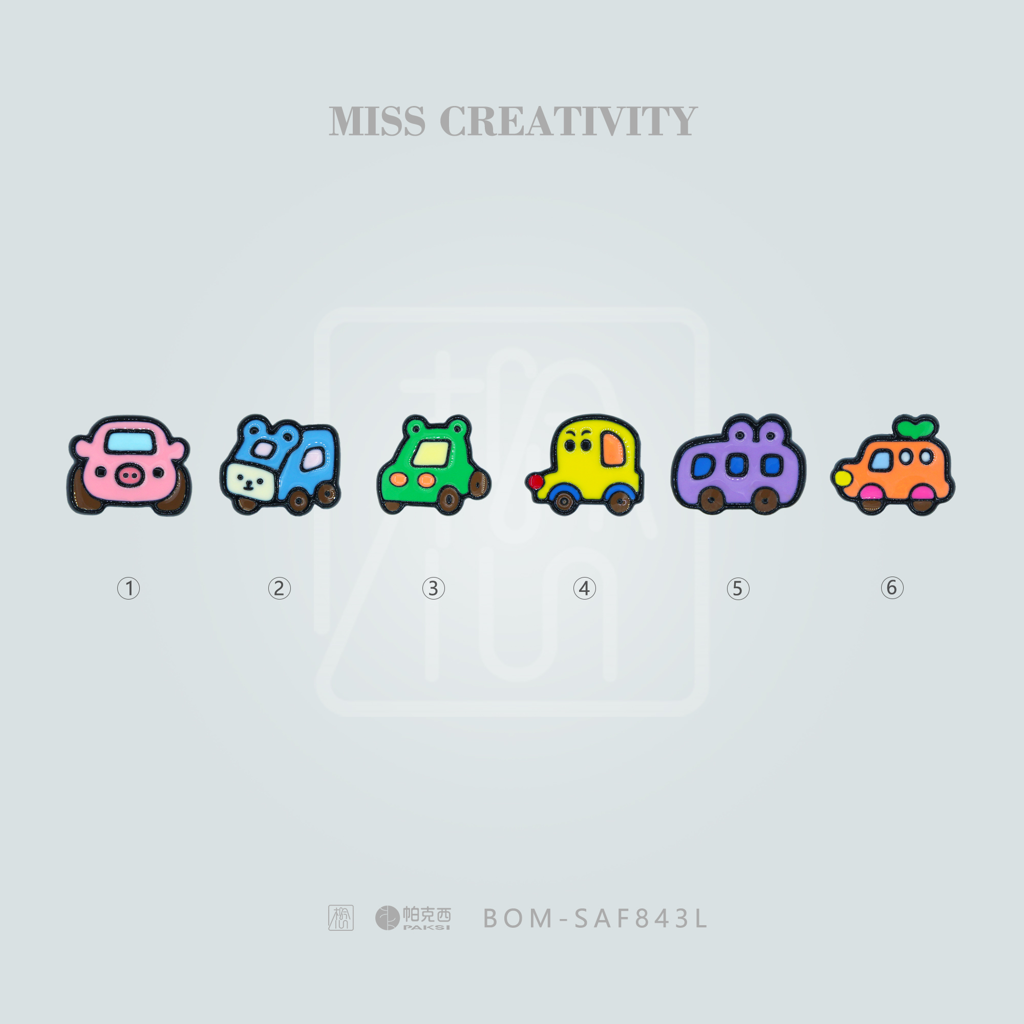 Miss creative DIY handmade explosive vehicles black frame series Paxey new material resin accessories Children's hair accessories wholesale af843l headwear accessories