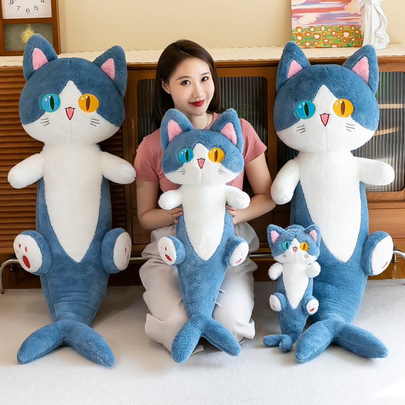 Shark cat plush pillow, creative heteropic shark cat plush toy, large doll, girl long leg clamping doll Specification image