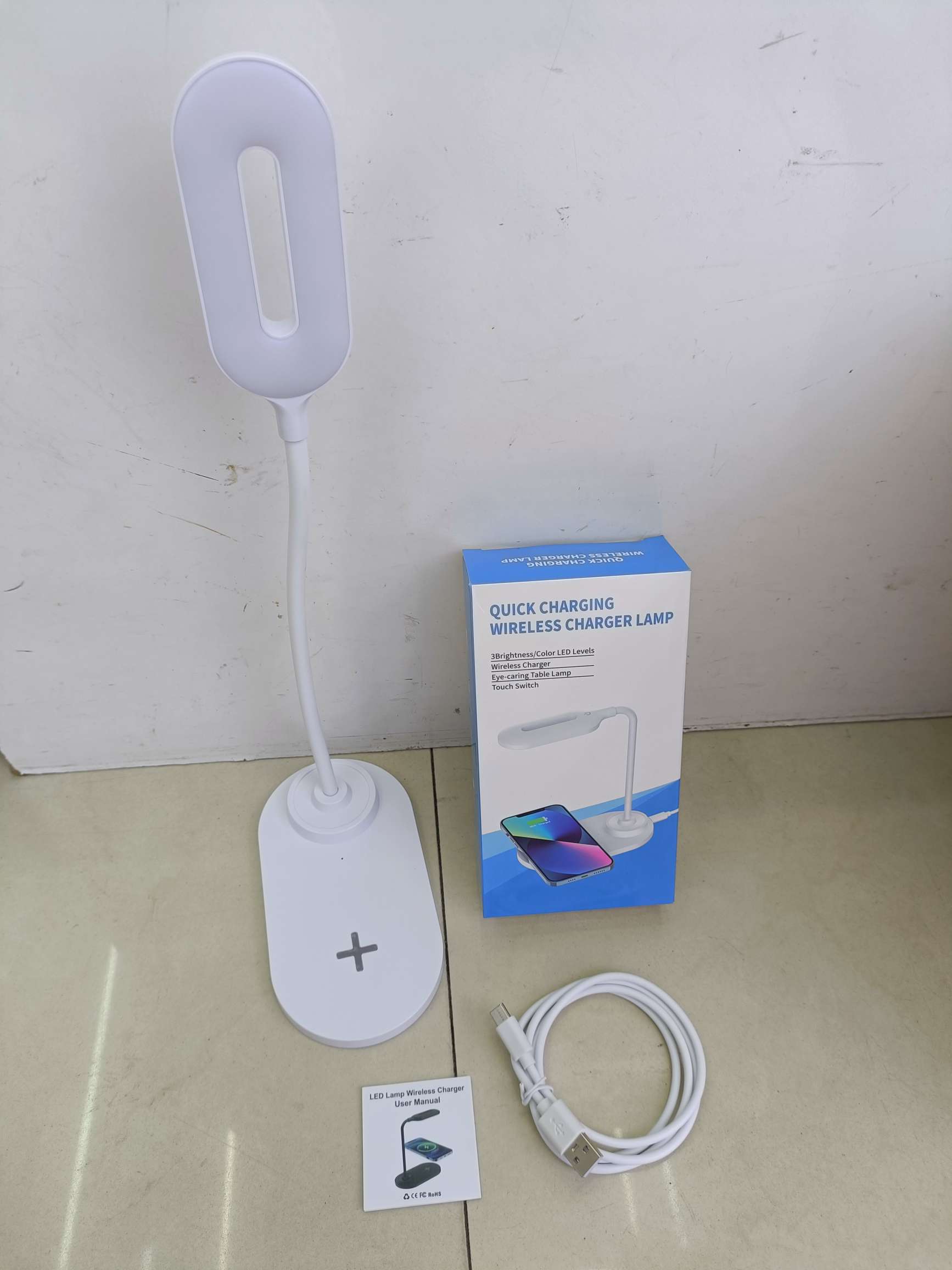Table lamp mobile wireless charging table lamp touch switch three dimming