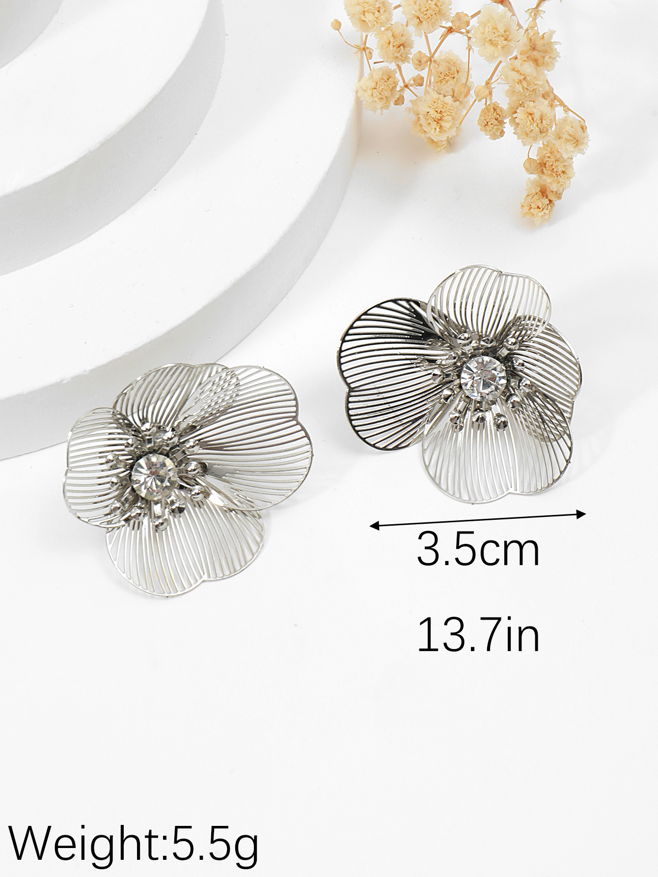 ZA轻奢高级花朵耳环欧美夸张百搭气质耳钉耳饰