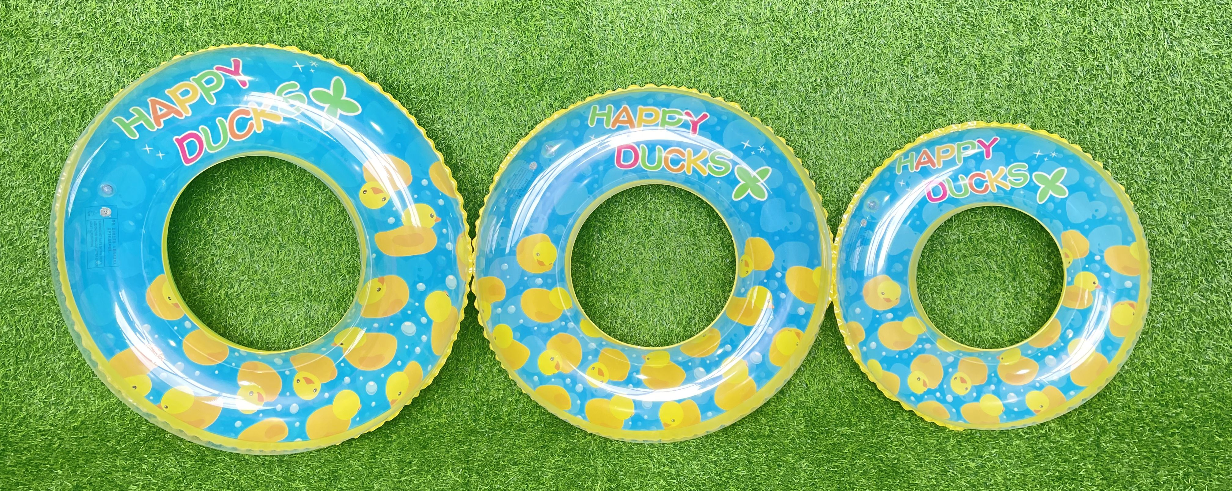 Rainbow rain manufacturers direct sales of new transparent yellow duck swimming circle Specification drawing