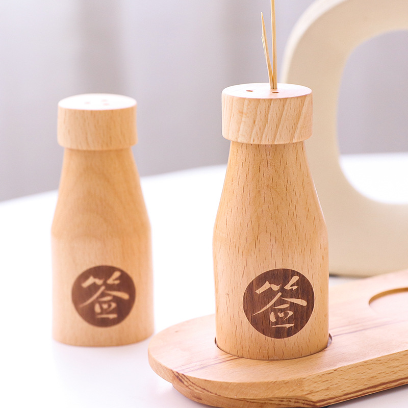 Free custom-made wooden toothpick holders, creative vases, toothpick boxes and wooden toothpick cans for home use in hotels and restaurants Item Picture
