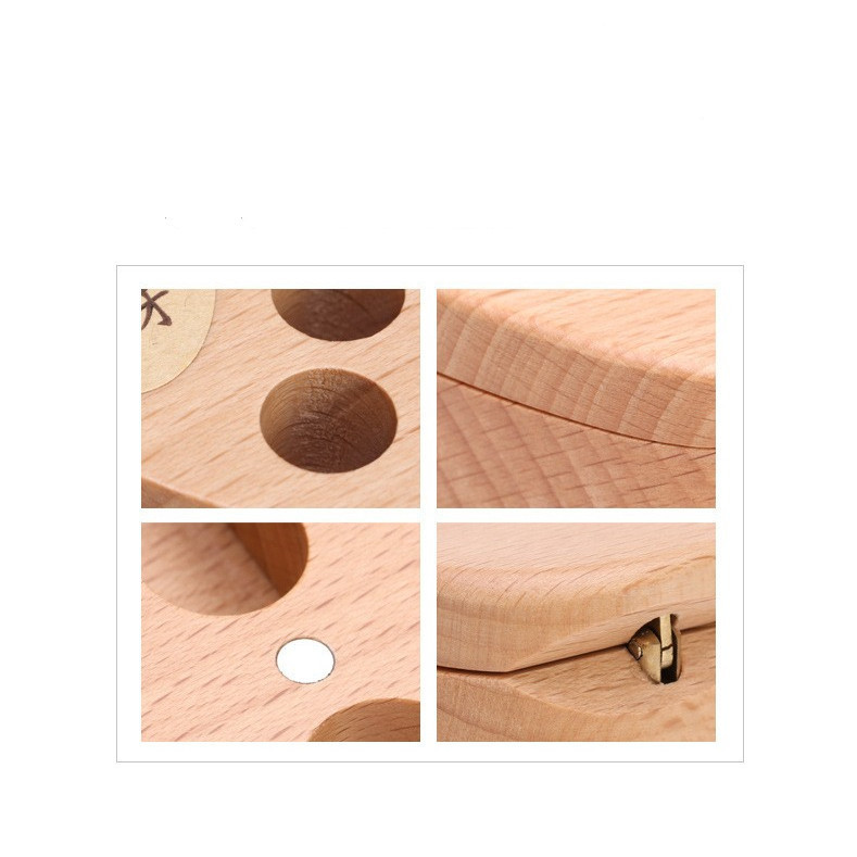 Wooden baby tooth commemorative box for boys and girls, teeth and fetal hair collection box for children, baby tooth replacement preservation box Application Scenario