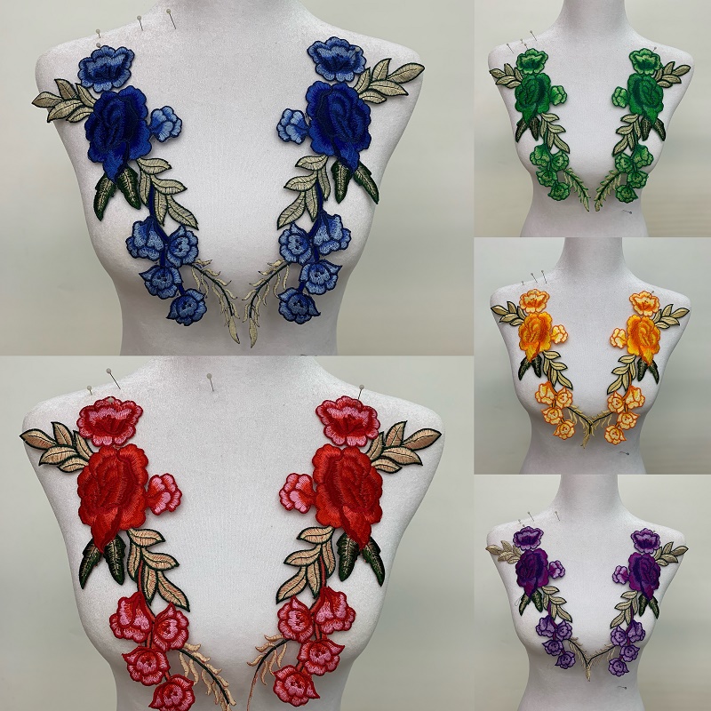 Xin Shu Embroidery Vintage Embroidery Cloth Sticker On Floral Clothing Accessories Cloth Sticker