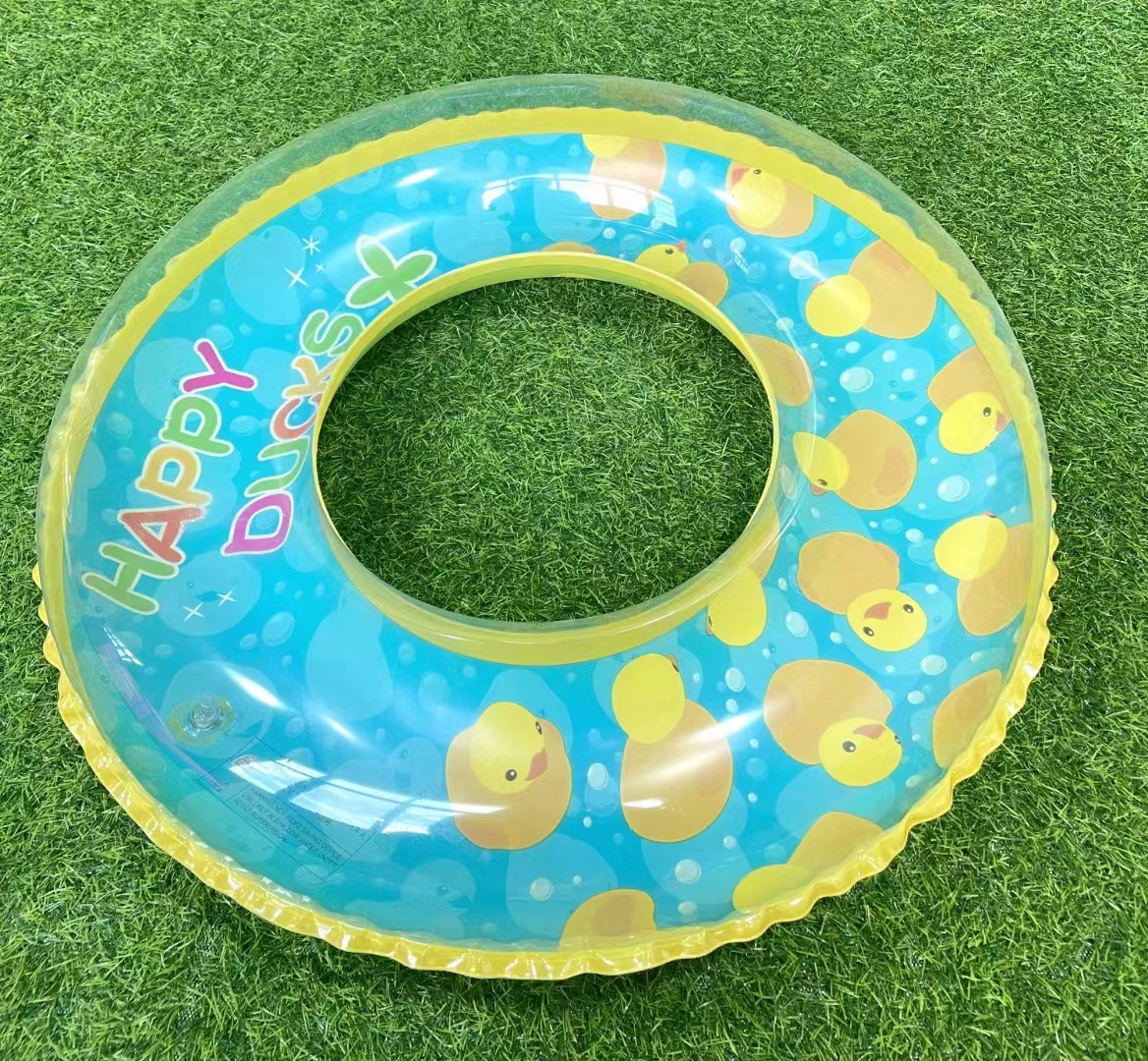 Rainbow rain manufacturers direct sales of new transparent yellow duck swimming circle full figure