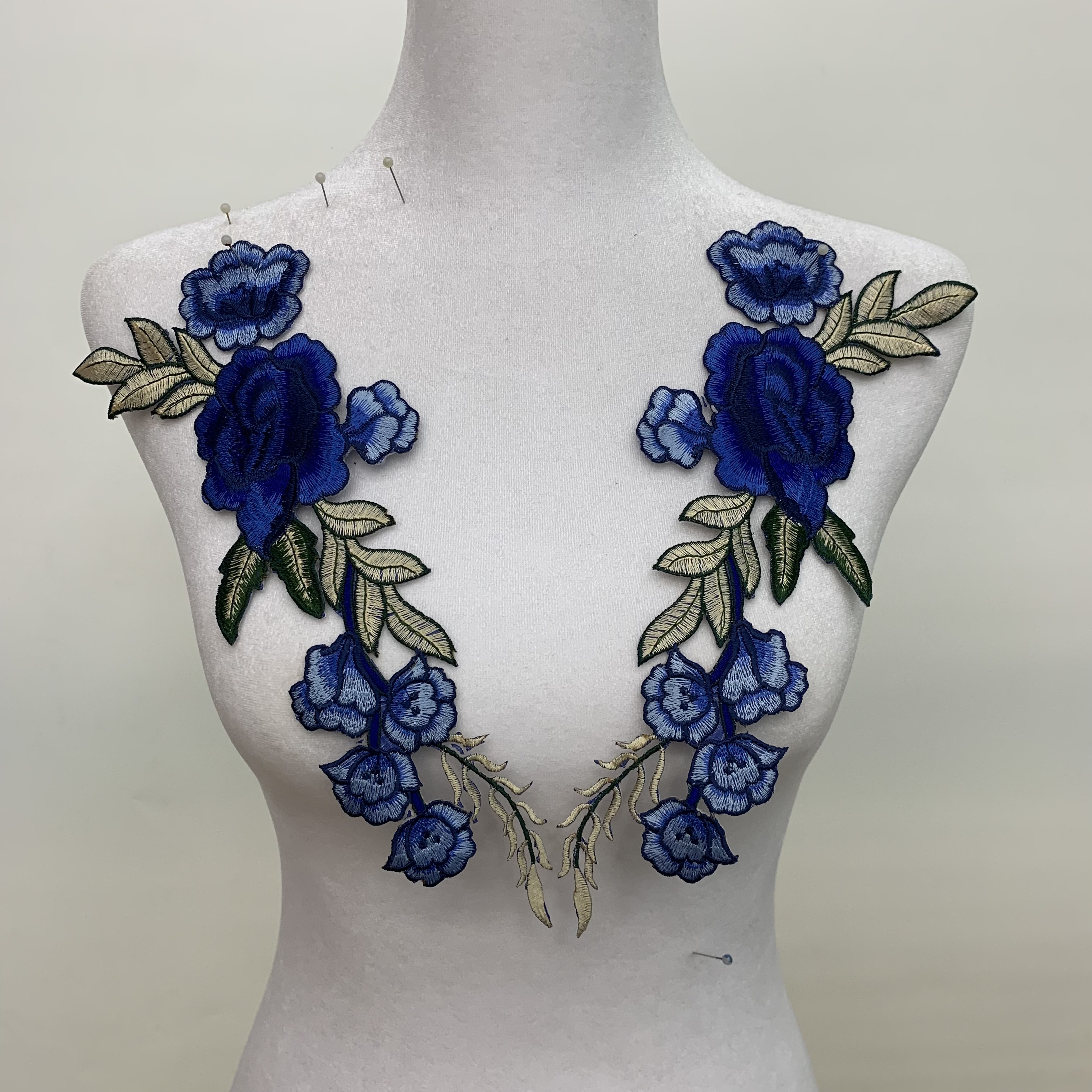 Xin Shu Embroidery Vintage Embroidery Cloth Sticker On Floral Clothing Accessories Cloth Sticker Specification drawing
