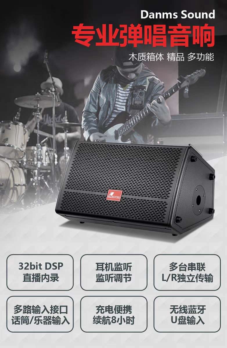 丹唛仕GT-9928户外音响吉他路演萨克斯大功率蓝牙直播K歌乐器音箱