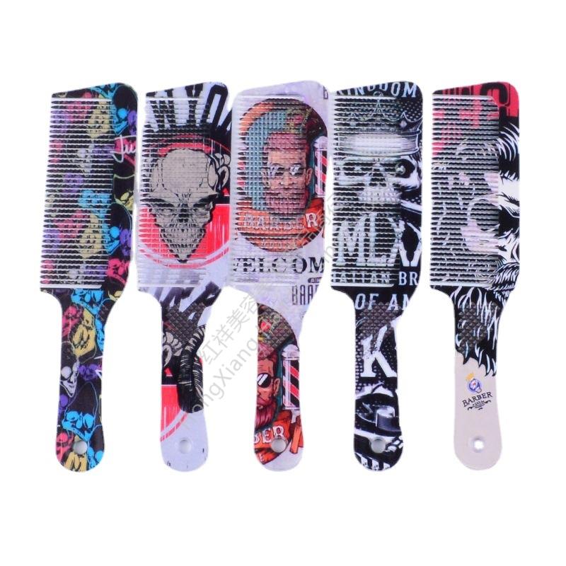 Barber comb Vintage print haircutting comb Apple comb Double-sided long hair short hair salon cut comb