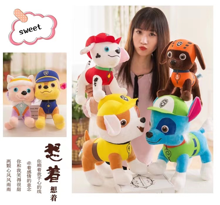 秀绒玩具汪汪队毛绒玩具狗狗巡逻队全套公仔小狗可爱阿奇布娃娃男女儿童礼品玩具详情10