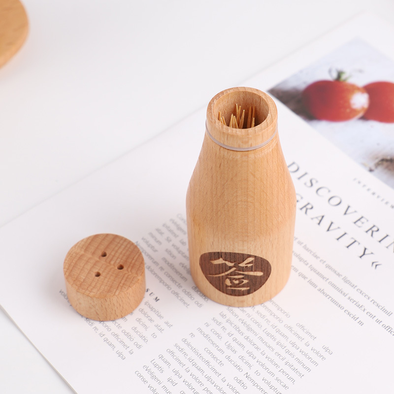 Free custom-made wooden toothpick holders, creative vases, toothpick boxes and wooden toothpick cans for home use in hotels and restaurants detail image 7